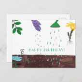 Carte Postale Joyeuse Saison de Jardinage | Bon Anniversaire Jar (Devant / Derrière)