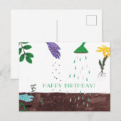 Carte Postale Joyeuse Saison de Jardinage | Joyeux Anniversaire (Devant / Derrière)