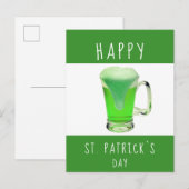 Carte Postale Joyeuse St. Patrick bière verte (Devant / Derrière)