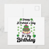Carte Postale Joyeuse St. Patrick C'est Mon Anniversaire  (Devant / Derrière)