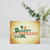 Carte Postale Joyeuse St-Patrick Chapeau Irlandais (Debout devant)
