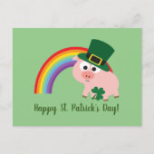 Carte Postale Joyeuse St. Patrick Cute Leprechaun Cochon (Devant)