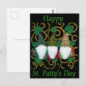 Carte Postale Joyeuse St. Patrick GNOMES (Devant / Derrière)