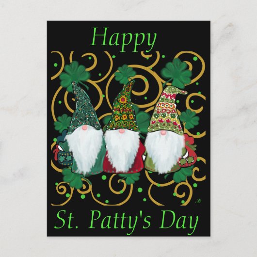 Carte Postale Joyeuse St. Patrick GNOMES (Devant)