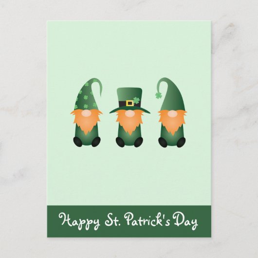 Carte Postale Joyeuse St Patrick Gnomes Vert Orange (Devant)