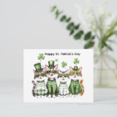 Carte Postale Joyeuse St. Patrick's Day chats (Debout devant)