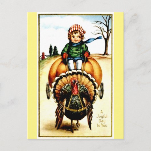 Carte postale Joyeuse Thanksgiving vintage Reprodu (Devant)