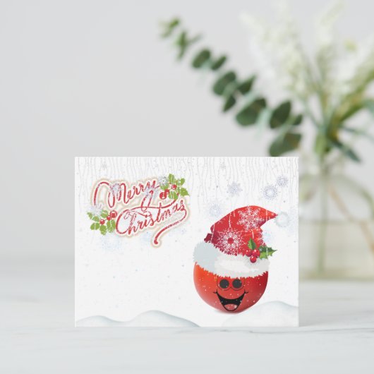 Carte postale Joyeuse Tomate de Noël (Debout devant)