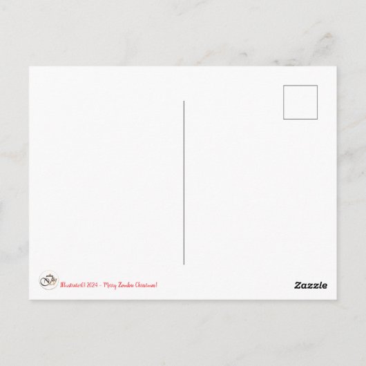 Carte postale Joyeuse Zombie Christmas (Dos)