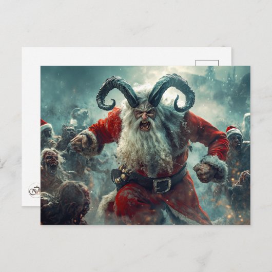 Carte postale Joyeuse Zombie Christmas (Devant / Derrière)