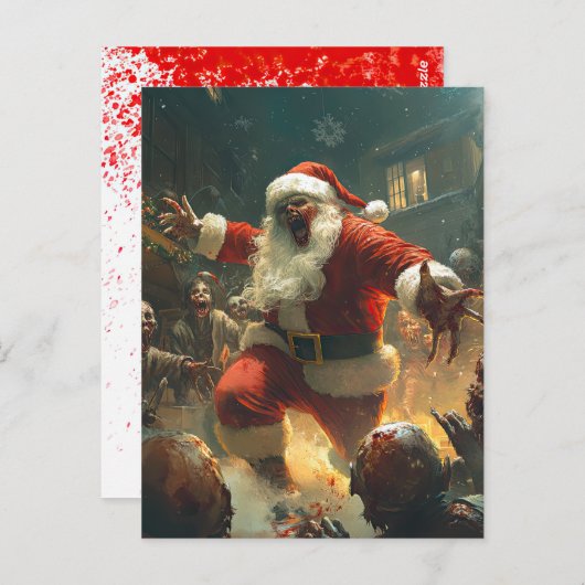 Carte postale Joyeuse Zombie Christmas (Devant / Derrière)