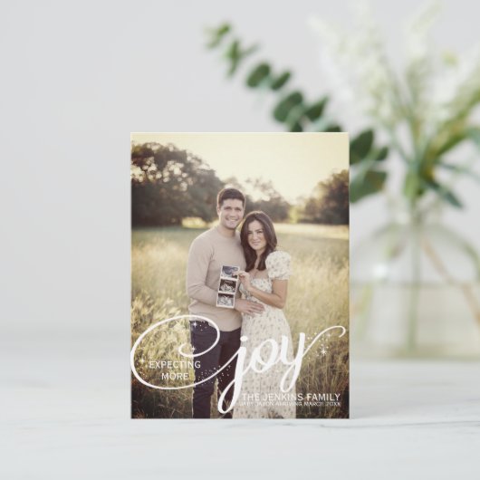 Carte Postale Joyeusement attendu Noël Baby Faire-part (Debout devant)