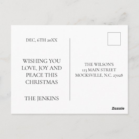 Carte Postale Joyeusement attendu Noël Baby Faire-part (Dos)