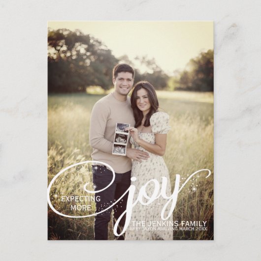 Carte Postale Joyeusement attendu Noël Baby Faire-part (Devant)