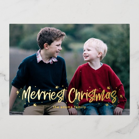 Carte postale Joyeusement tirée Merriest Christmas (Recto)