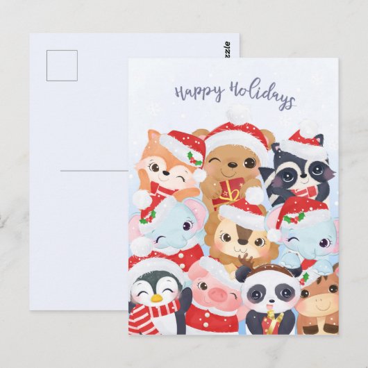 Carte postale Joyeuses Fêtes (Devant / Derrière)