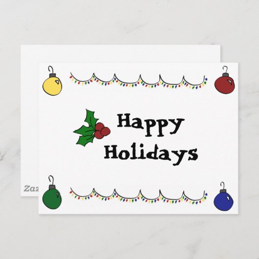 Carte postale Joyeuses Fêtes (Devant / Derrière)