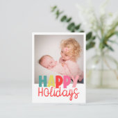 Carte Postale Joyeuses fêtes avec photo voeux de Noël (Debout devant)