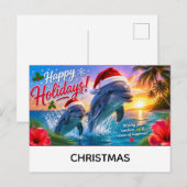 Carte Postale Joyeuses fêtes avec thème de Noël (Devant / Derrière)