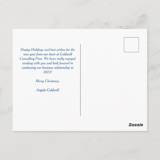 Carte Postale Joyeuses fêtes Beaux flocons d'hiver Bleus (Dos)