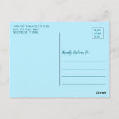 Carte Postale Joyeuses fêtes Bleu clair flocons de neige 3 Photo (Dos)