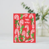 Carte Postale Joyeuses fêtes canne doux Noël mignon (Debout devant)