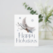 Carte Postale Joyeuses Fêtes Cônes de Pin et un Croissant de Lun (Debout devant)