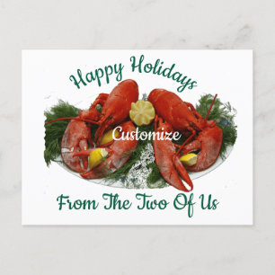 Carte Postale Joyeuses Fêtes Dîner au Homard Thunder_Cove