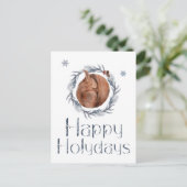 Carte Postale Joyeuses Fêtes Écureuil Dans Le Nid (Debout devant)