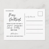 Carte Postale Joyeuses Fêtes Faux Gold Calligraphie Noël (Dos)