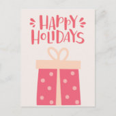 Carte Postale Joyeuses fêtes - Joli Noël Rétro présent (Devant)