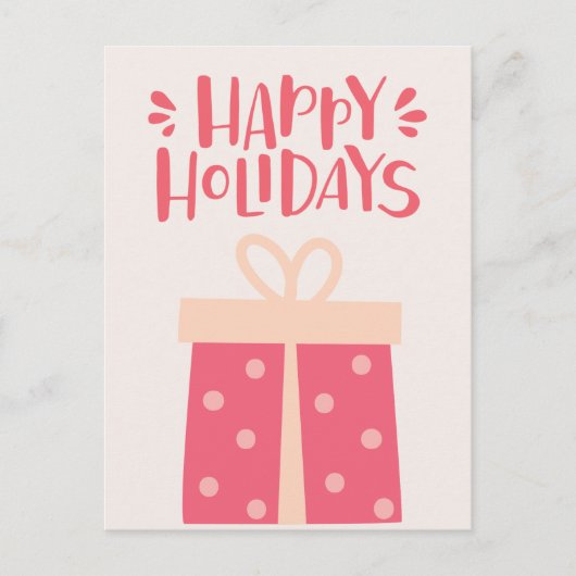 Carte Postale Joyeuses fêtes - Joli Noël Rétro présent (Devant)