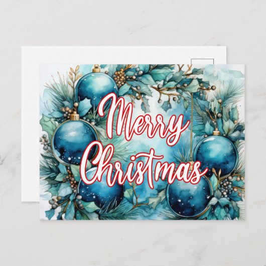 Carte Postale Joyeuses fêtes | Joyeux Noël (Devant / Derrière)