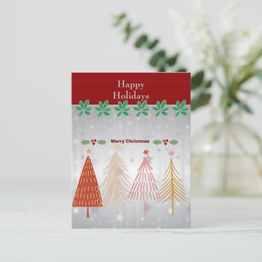 Carte Postale Joyeuses fêtes, Joyeux Noël, design populaire, (Debout devant)