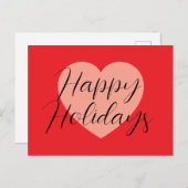 Carte Postale Joyeuses Fêtes Joyeux Noël Période de Vacances Cœu (Devant / Derrière)