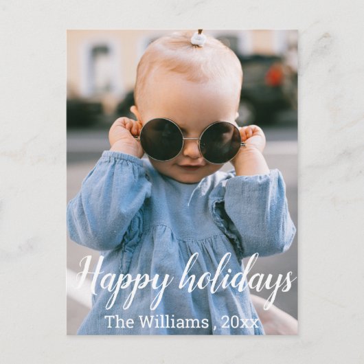 Carte Postale joyeuses fêtes lettrées main vacances (Devant)