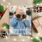 Carte Postale joyeuses fêtes lettrées main vacances