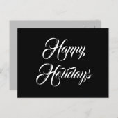 Carte Postale Joyeuses fêtes Minimal Noir Blanc Noël (Devant / Derrière)