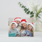 Carte Postale Joyeuses fêtes moderne PHOTO Noël Salutation (Debout devant)