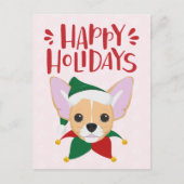Carte Postale Joyeuses fêtes - Noël du mignon Chihuahua (Devant)
