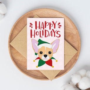 Carte Postale Joyeuses fêtes - Noël du mignon Chihuahua