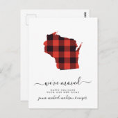Carte Postale Joyeuses fêtes | Nous avons bougé | Wisconsin (Devant / Derrière)