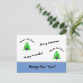 Carte Postale Joyeuses fêtes Nouvel An (Debout devant)