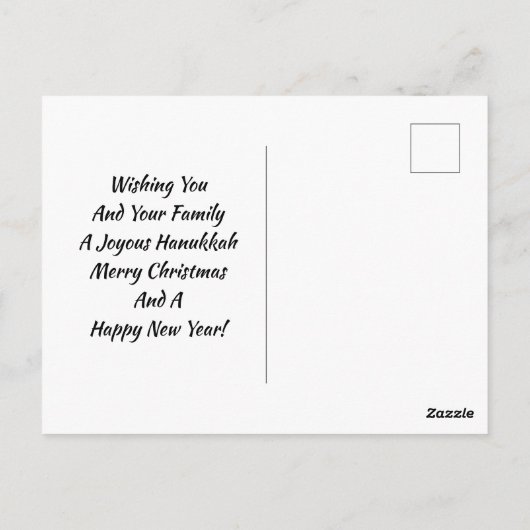 Carte Postale Joyeuses fêtes Nouvel An (Dos)