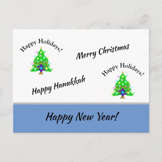 Carte Postale Joyeuses fêtes Nouvel An (Devant)