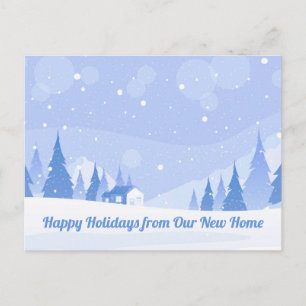Carte Postale Joyeuses fêtes Nouvelle maison Changement d'adress