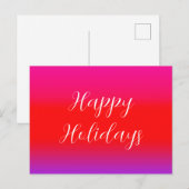 Carte Postale Joyeuses Fêtes Ombre Rouge Magenta Violet  (Devant / Derrière)