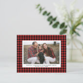 Carte Postale Joyeuses Fêtes Photo Amusants Buffalo Check Plaid (Debout devant)