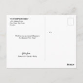 Carte Postale Joyeuses Fêtes photo de famille moderne noir vert (Dos)