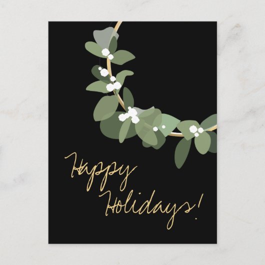 Carte Postale Joyeuses Fêtes photo de famille moderne noir vert (Devant)